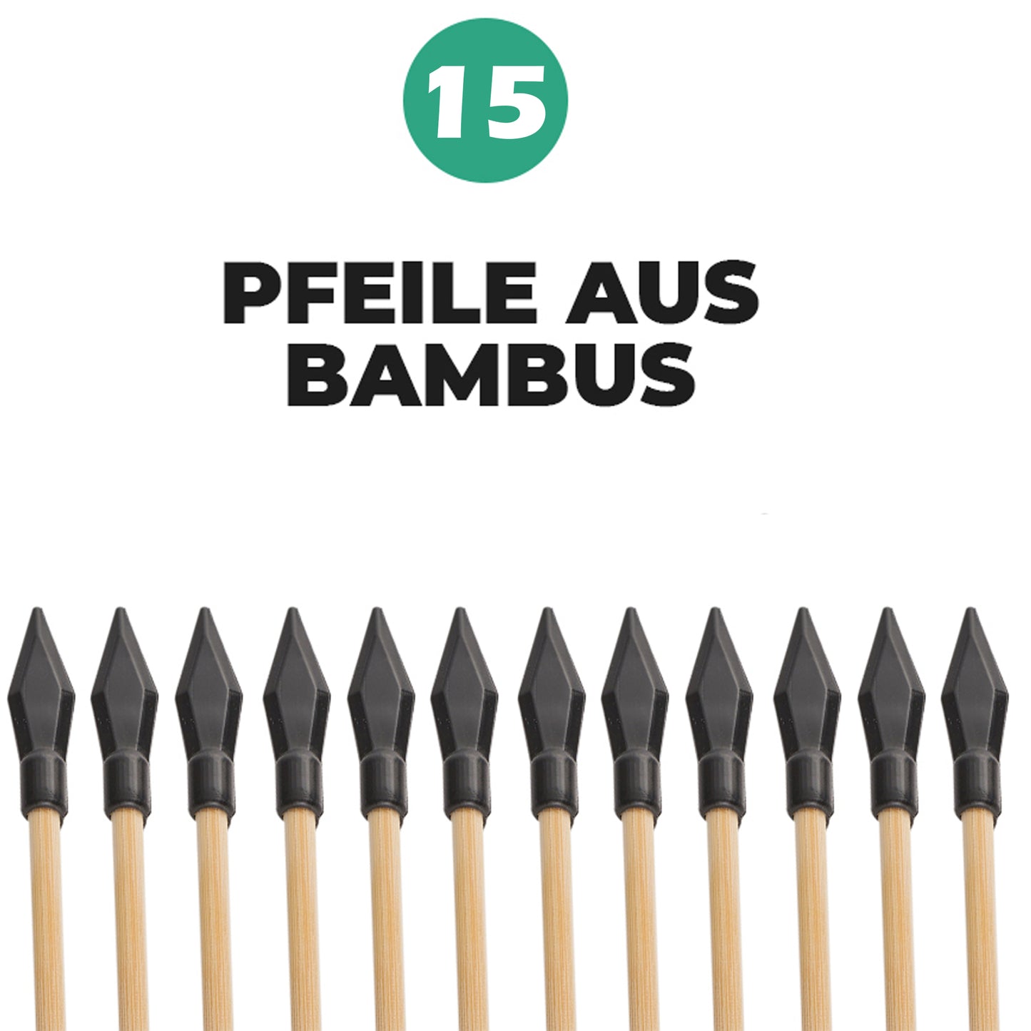 15 Ersatz-Pfeile für Abowllon Holz Pfeil und Bogen Set mit Köcher