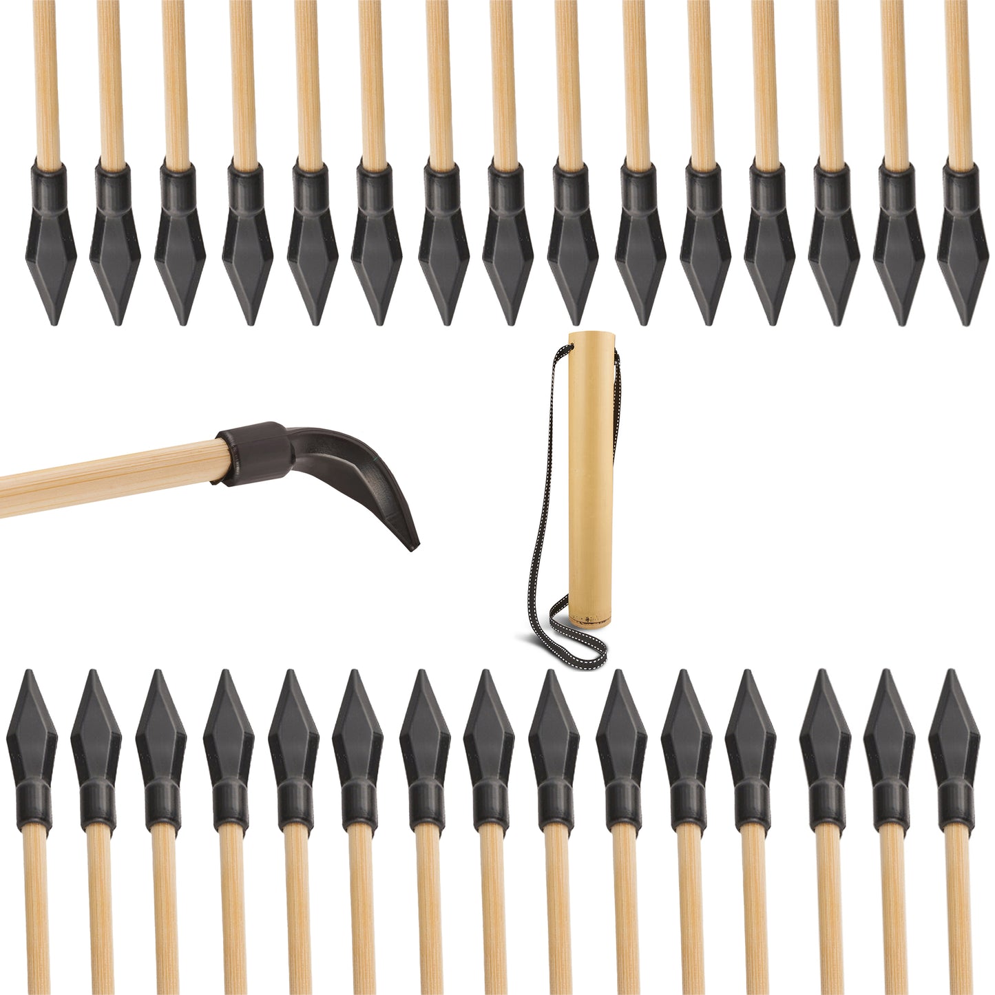 15 Ersatz-Pfeile für Abowllon Holz Pfeil und Bogen Set mit Köcher
