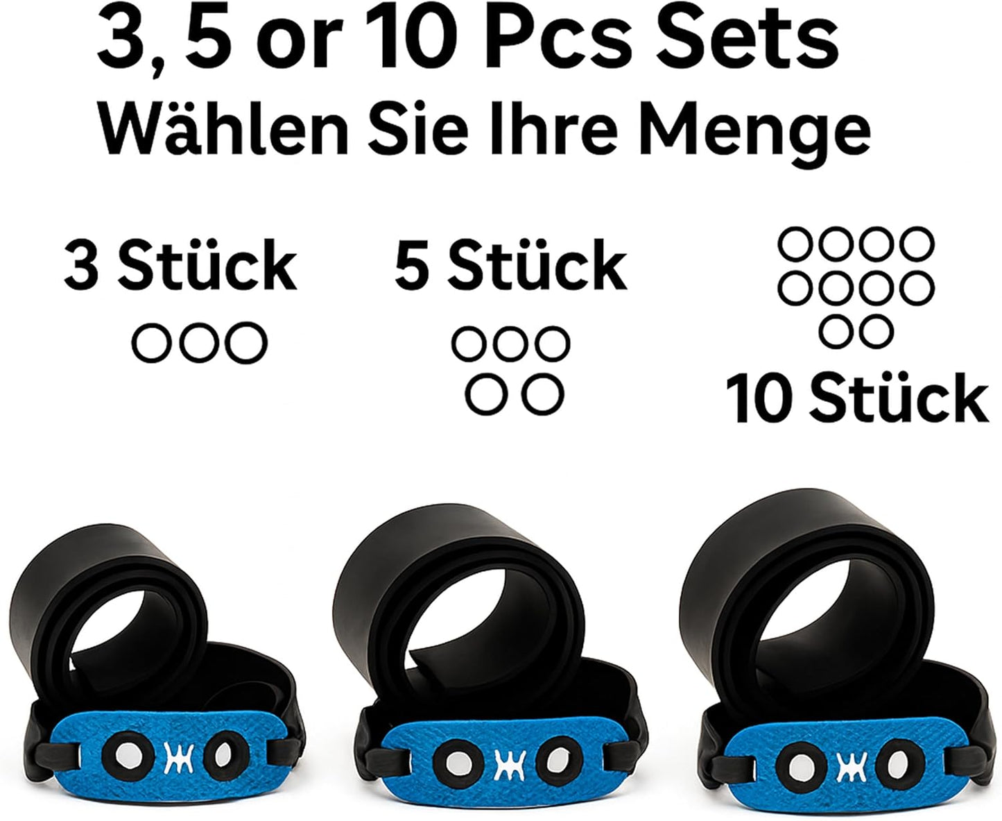 Abowllon® Ersatz-Gummibänder für Steinschleudern Flachgummis in Schwarz – Extra stark & langlebig – Kompatibel mit vielen Zwillen – Premium Latexband mit großer Pouch (3 Set)