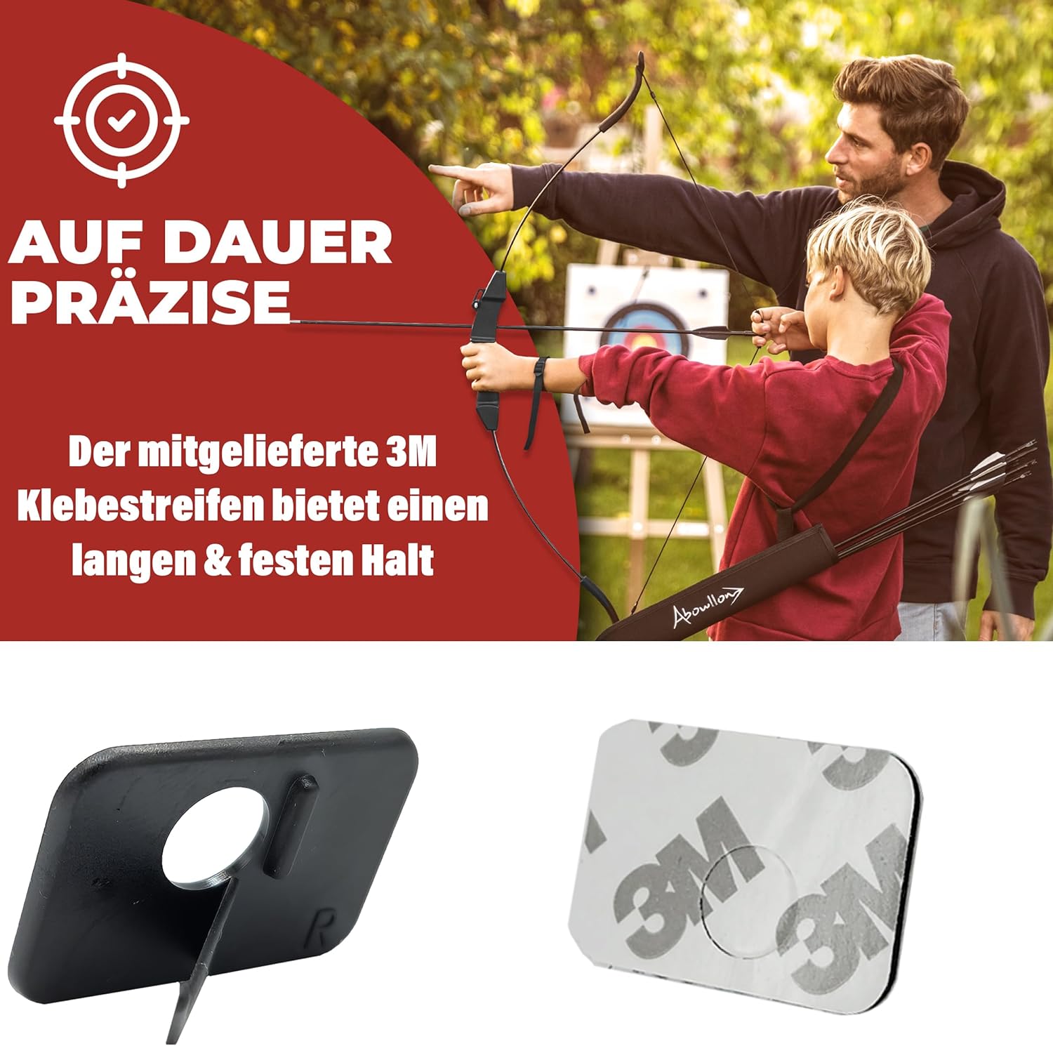 Ersatz Pfeil-Auflage 10er Set für Rechts oder Links Händer mit Klebe-Streifen - Abowllon