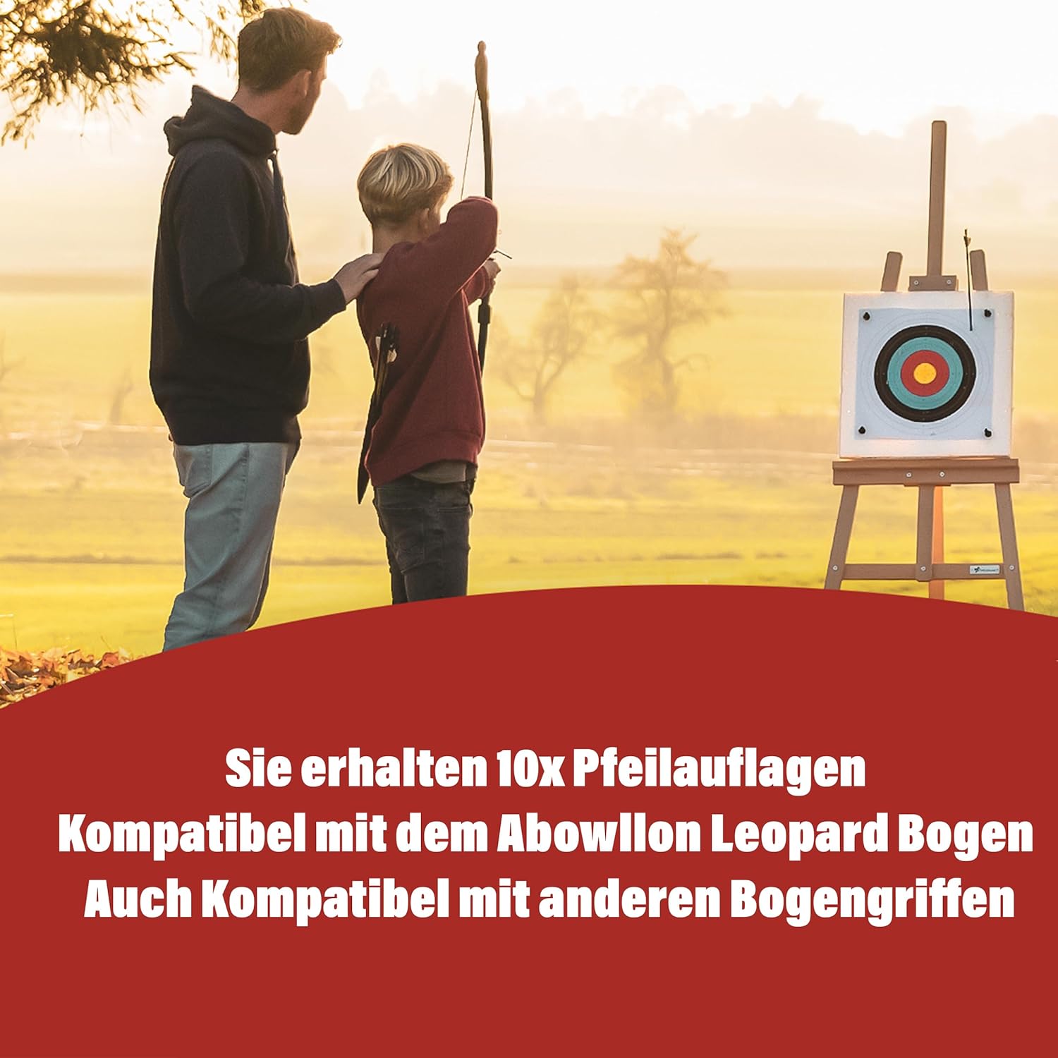 Ersatz Pfeil-Auflage 10er Set für Rechts oder Links Händer mit Klebe-Streifen - Abowllon