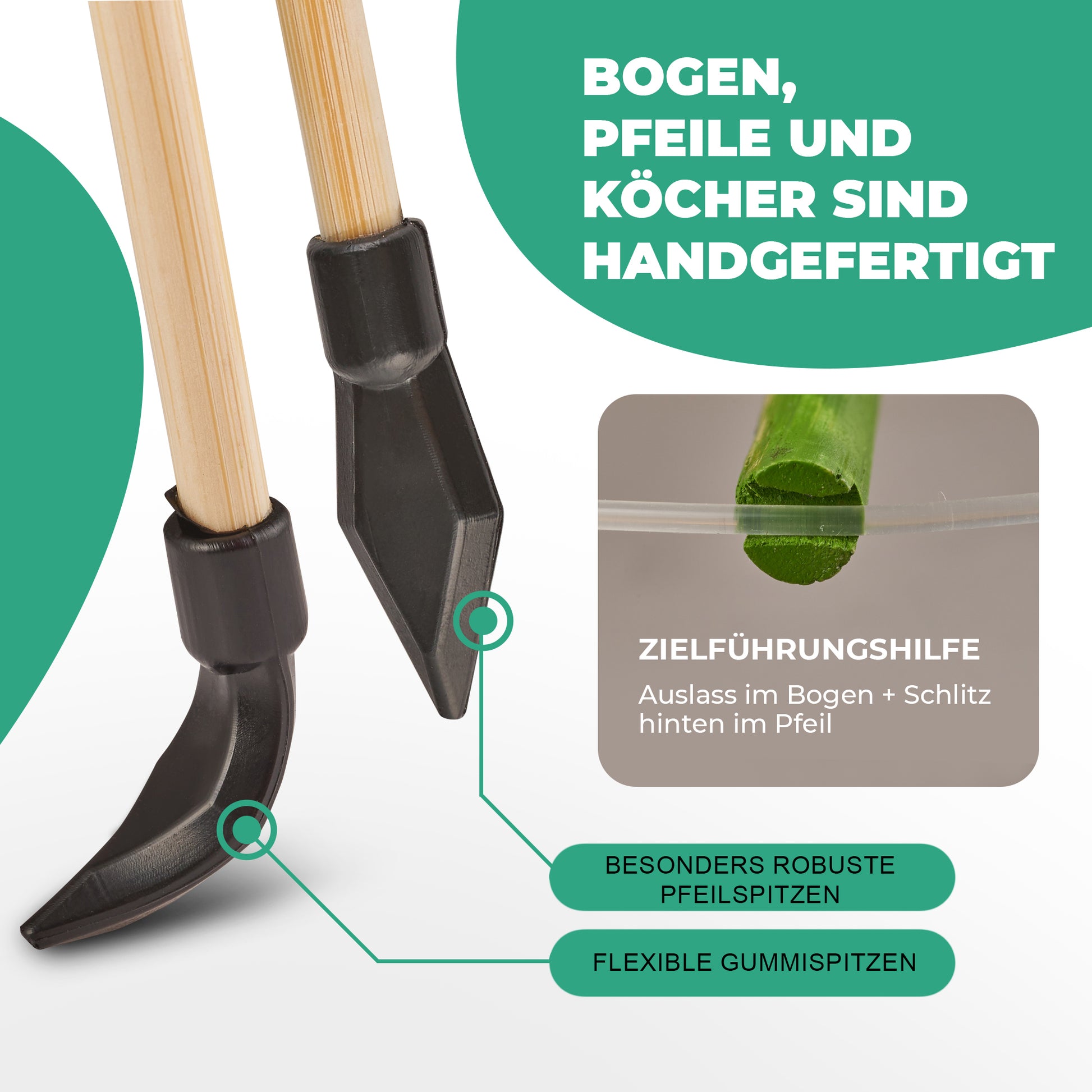 Pfeil und Bogen Kinder Sportgerät Holz - Abowllon