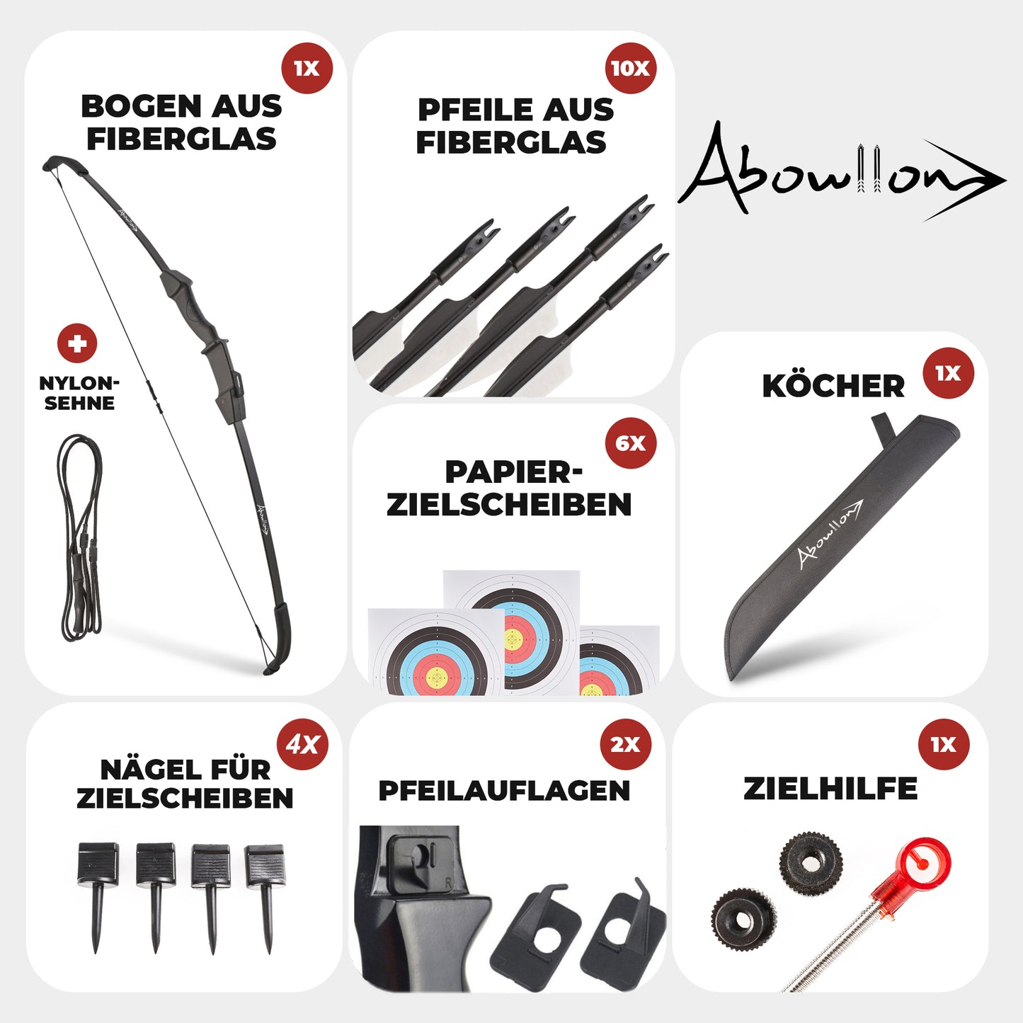 Pfeil und Bogen Kinder Sportbogen - Abowllon