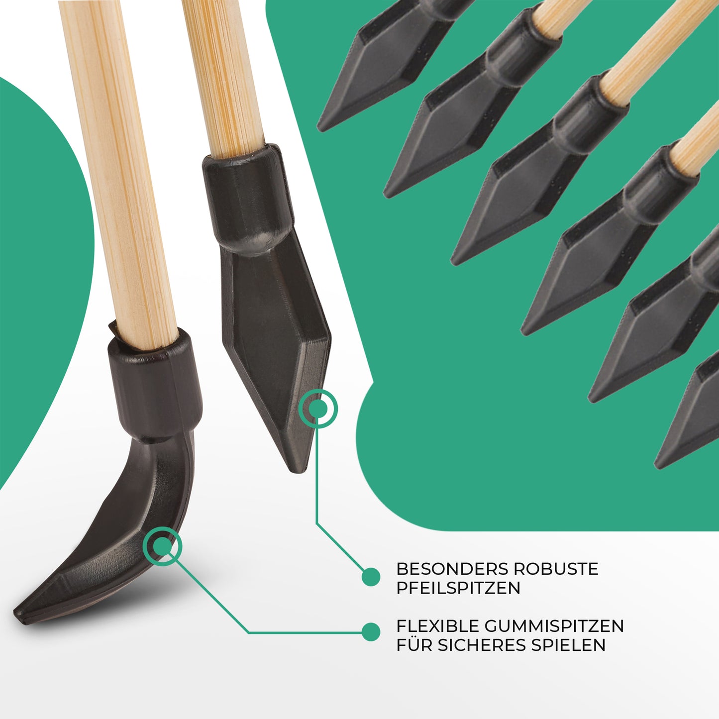 12 Ersatz-Pfeile für Abowllon Holz Pfeil und Bogen Set - Abowllon