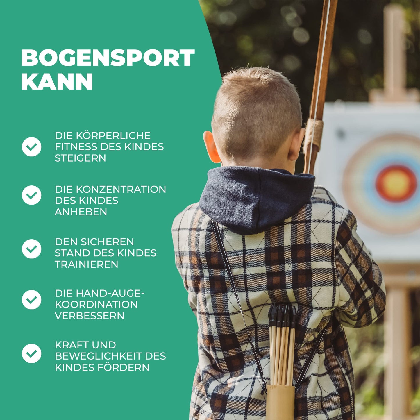 Pfeil und Bogen Kinder Sportgerät Holz - Abowllon