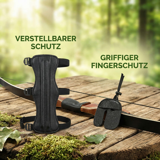 Abowllon Bogensport Schutz-Set Kinder – Armschutz und Fingerschutz im Set – Ansicht 2