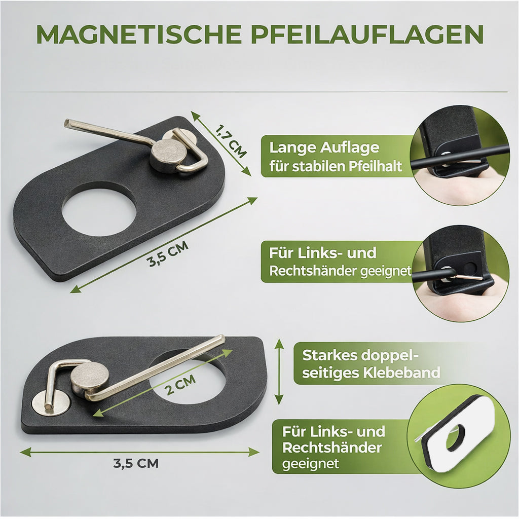Magnetische Pfeilauflagen – 6er Set | Selbstklebend & Präzise