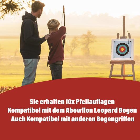 Ersatz Pfeil-Auflage 10er Set für Rechts oder Links Händer mit Klebe-Streifen - Abowllon