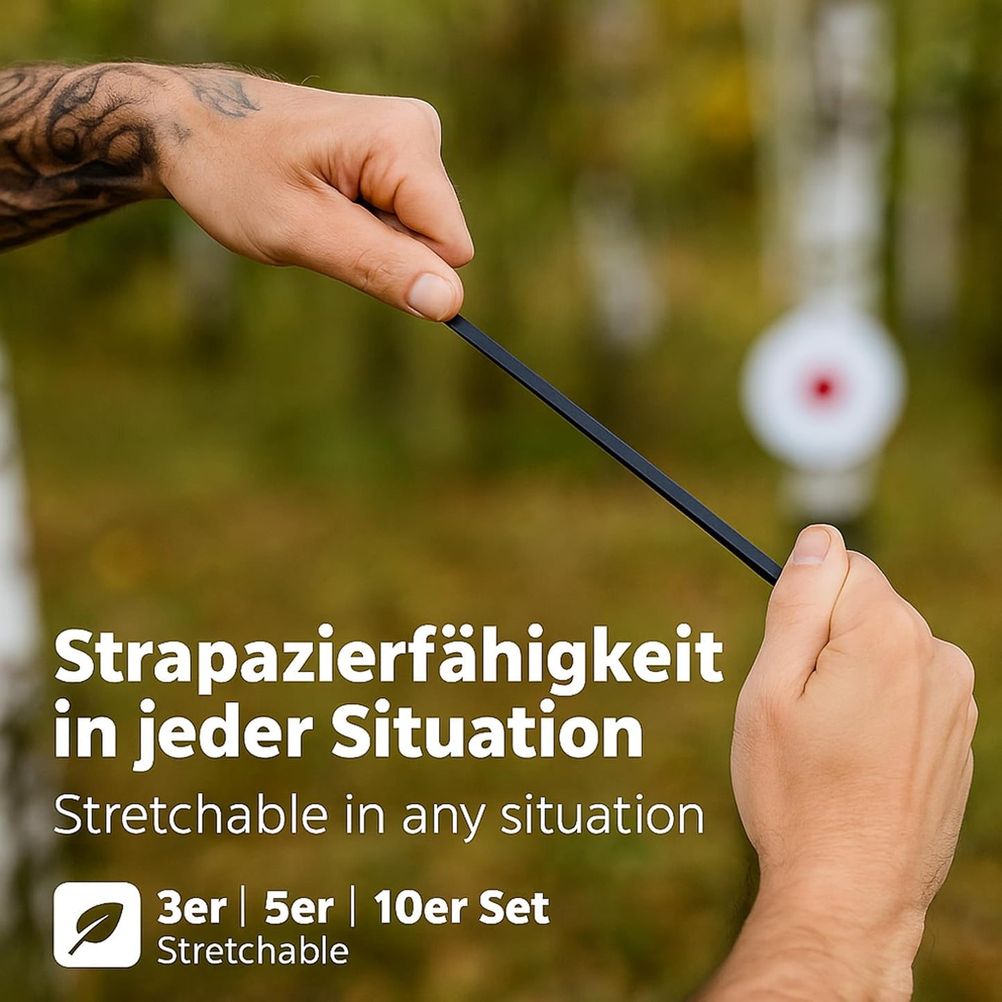 Abowllon® Ersatz-Gummibänder für Steinschleudern Flachgummis in Schwarz – Extra stark & langlebig – Kompatibel mit vielen Zwillen – Premium Latexband mit großer Pouch (3 Set)