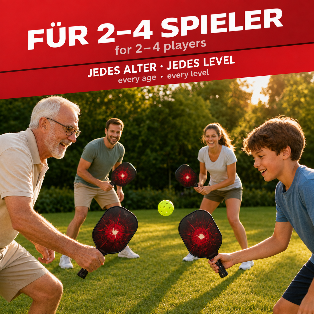 Pickleball Set für die ganze Familie – Einzel oder Doppel