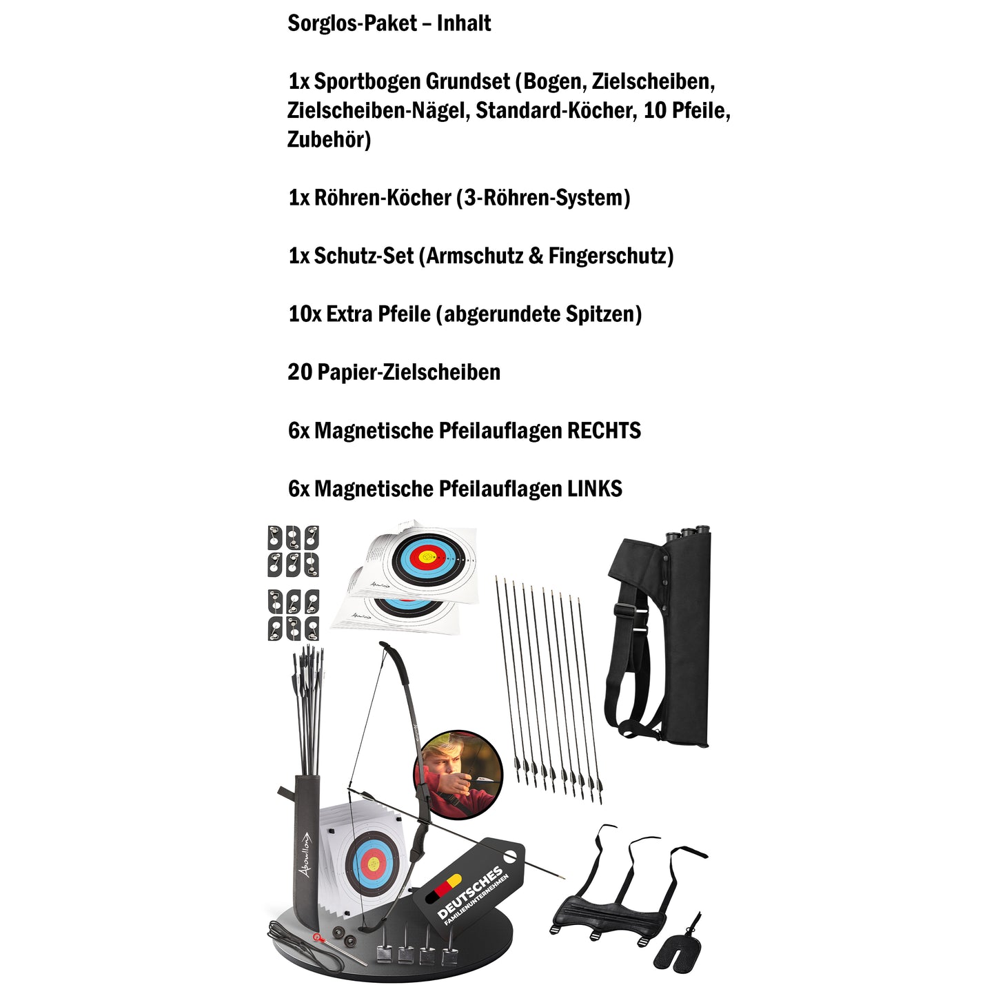 Pfeil und Bogen Kinder Sportbogen Set