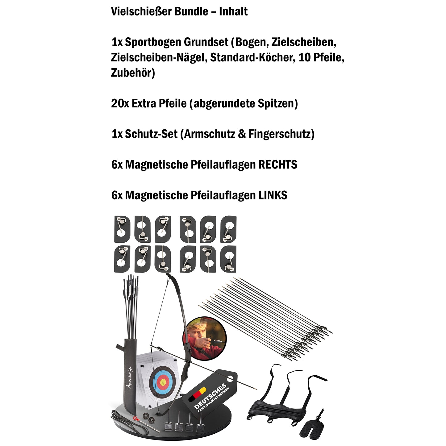 Pfeil und Bogen Kinder Sportbogen Set