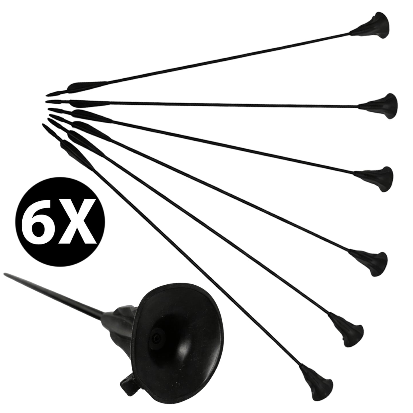 Saugnapf-Pfeile 6er Set – Carbon-Hybrid Sportpfeile für Einsteigerbögen (15–20 lbs)